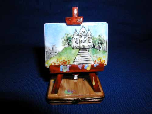 EASEL WITH PAINTING